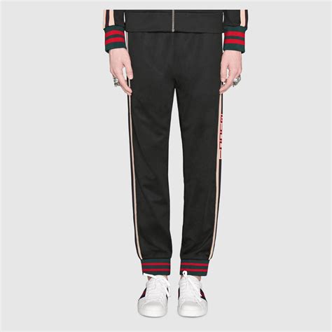 gucci technical jersey pants|Technical jersey pant with Web in white .